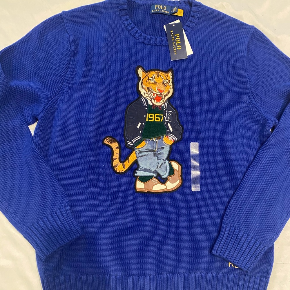 Polo Men's Tiger Embroidered Sweater